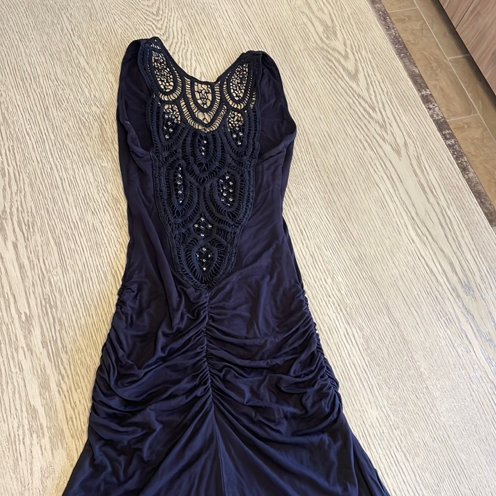 Sky Scrunch Butt Crochet Maxi Dress